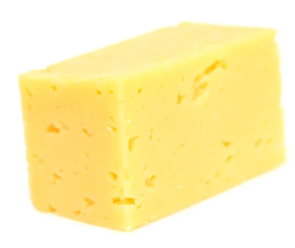 Cubo de queso en blanco — Foto de Stock