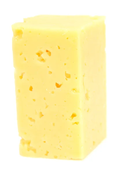 Cheese cube on white — Stock Photo, Image