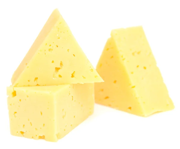Käsewürfel auf weiß — Stockfoto