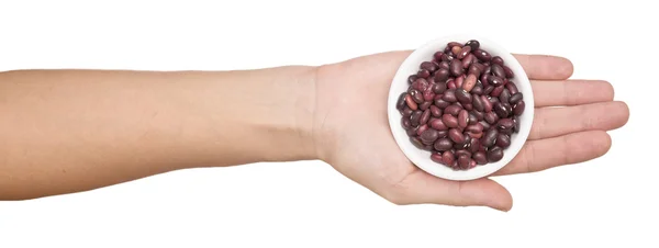 Hand wiht kidney beans — Stock Photo, Image