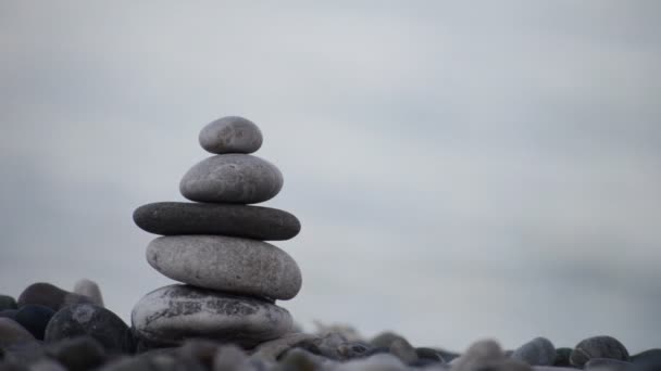 Pebble tower closeup stockvideo