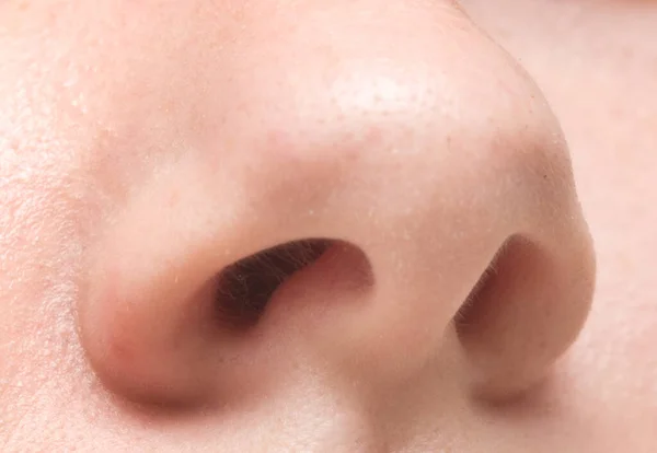 Close up shot of human nose, macro