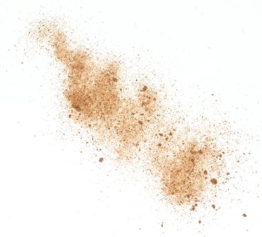 Beyaz arkaplanda izole kum