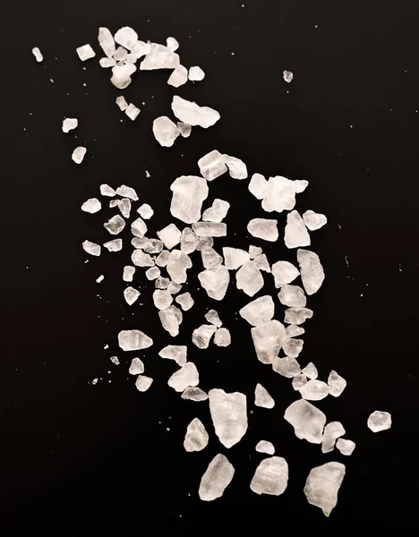 Sea Salt Black Background — Stock Photo, Image