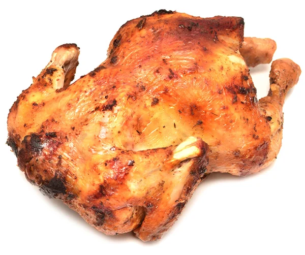 Жареная курица на белом — стоковое фото