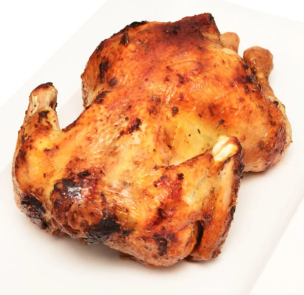 Pollo asado sobre blanco — Foto de Stock