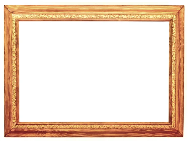 Zlatý rám na bílém pozadí — Stock fotografie