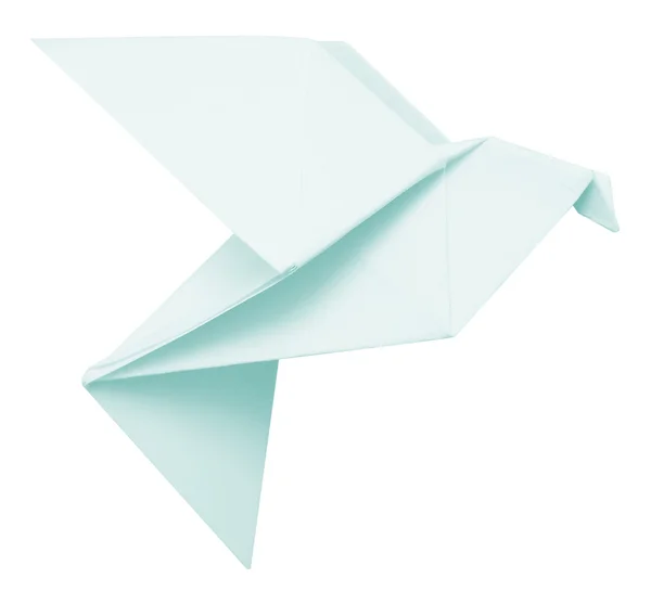 Птица оригами на белом — стоковое фото
