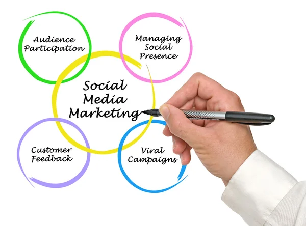 Diagrama de Marketing en Redes Sociales —  Fotos de Stock