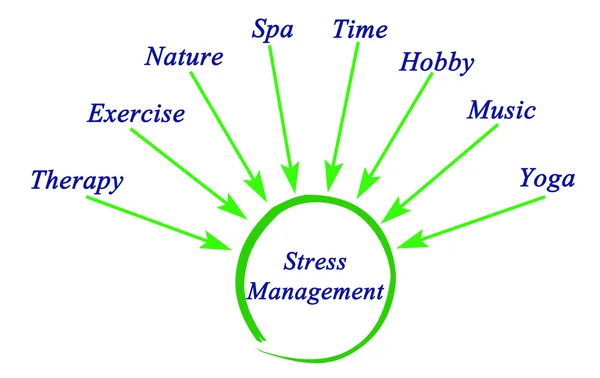 Darstellung des Diagramms des Stressmanagements — Stockfoto