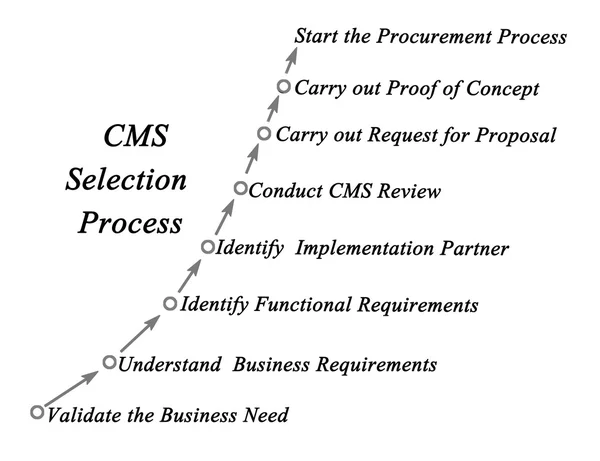Diagram Proses Seleksi CMS — Stok Foto