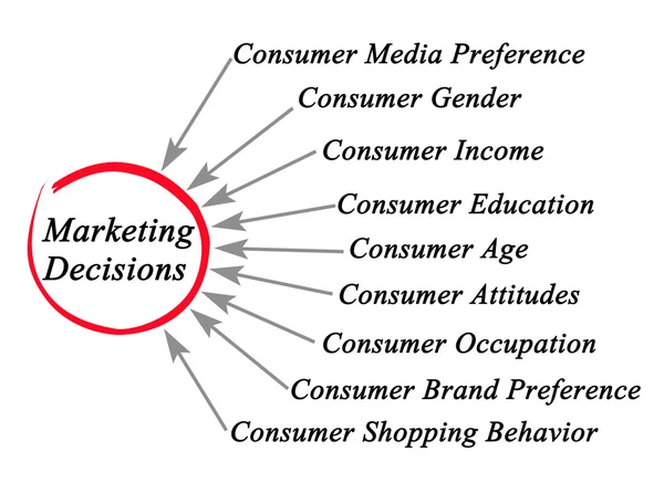 Diagrama de las decisiones de comercialización —  Fotos de Stock