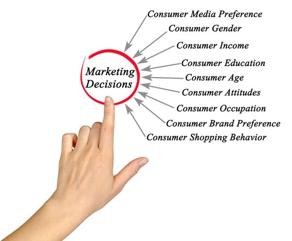 Diagrama de las decisiones de comercialización — Foto de Stock