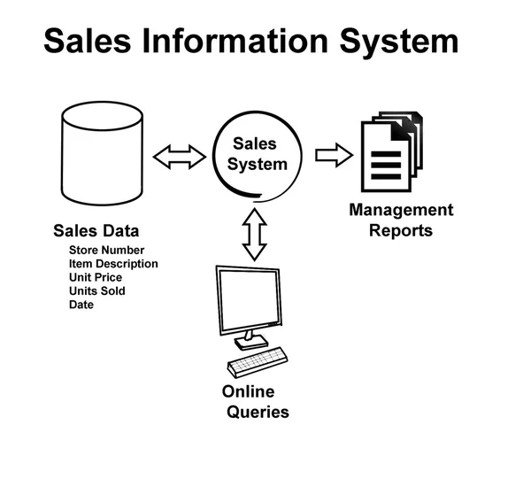 Diagramm des Verkaufsinformationssystems — Stockfoto