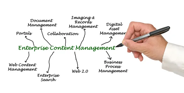 Diagrama de gestión de contenido empresarial — Foto de Stock