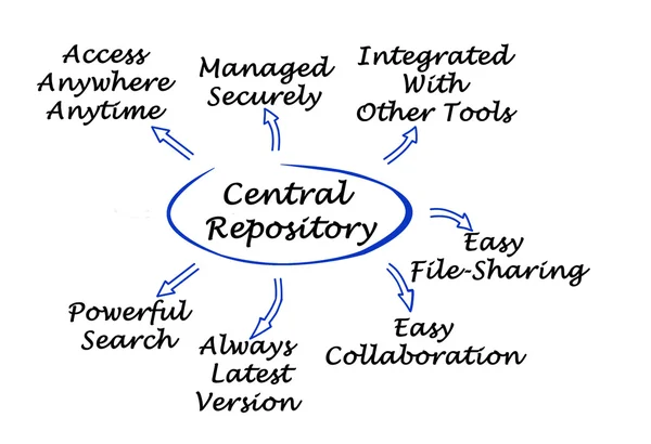 Diagram dari pusat repositori — Stok Foto