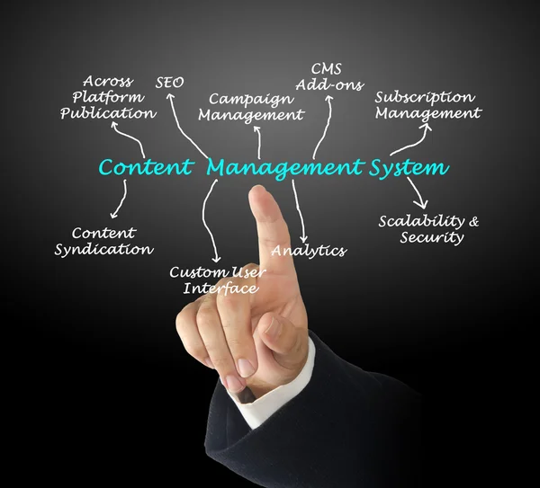 Diagrama del sistema de gestión de contenidos — Foto de Stock