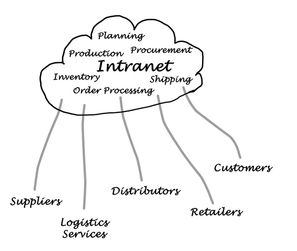Diagrama de internet e intranet — Foto de Stock