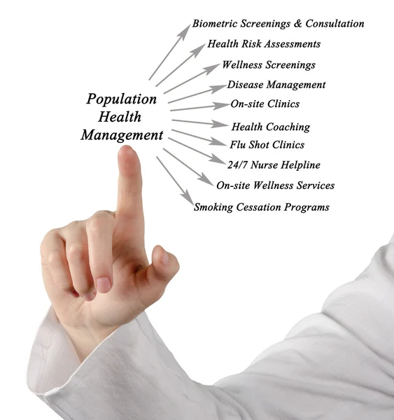 Nüfus Sağlık Yönetimi platformu diyagramı — Stok fotoğraf