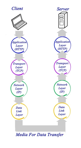 Diagram protokol internet — Stok Foto