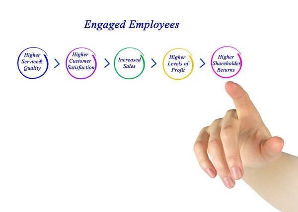 Diagrama de empleados comprometidos — Foto de Stock