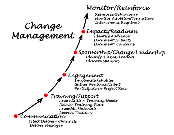 変更管理のダイアグラム — ストック写真