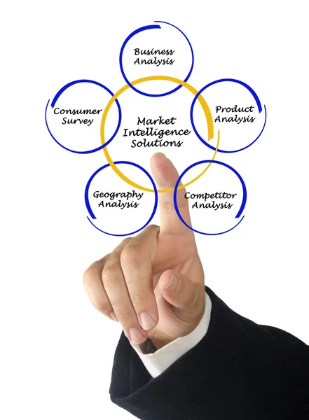 Diagrama de Soluciones de Inteligencia de Mercado — Foto de Stock