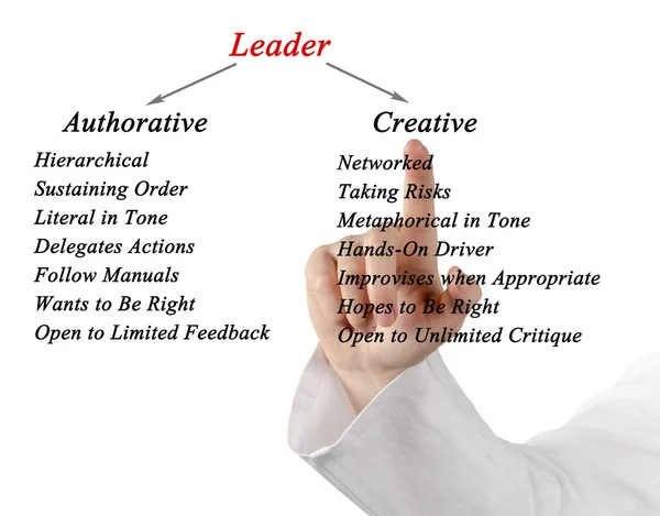 Comparison of authorative  and creative leaders — Stock Photo, Image