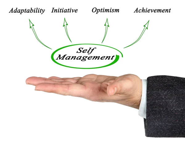 Diagram of Benefits of Self Management — Stock Photo, Image