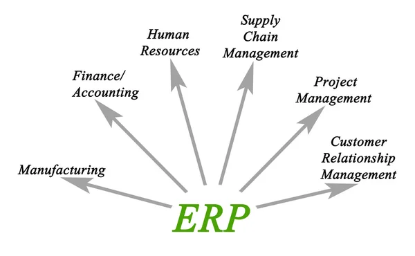 Diagram över enterprise resource planning — Stockfoto