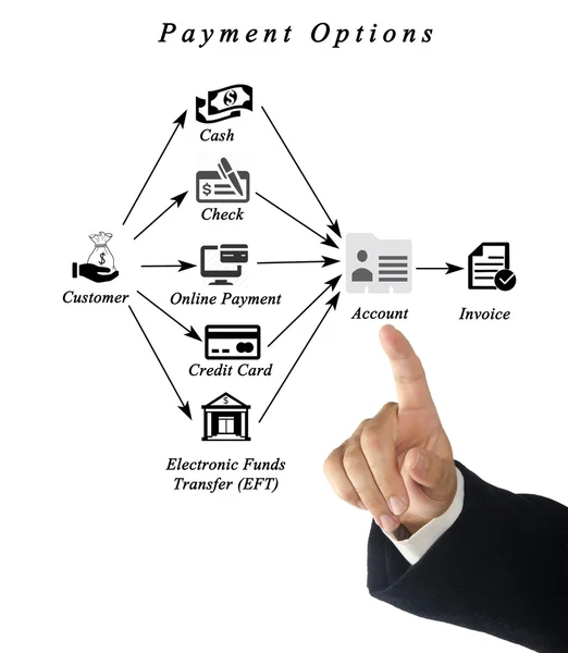 Diagram of payment options — Stock Photo, Image