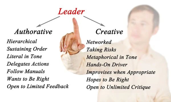 Comparison of authorative  and creative leaders — Stock Photo, Image