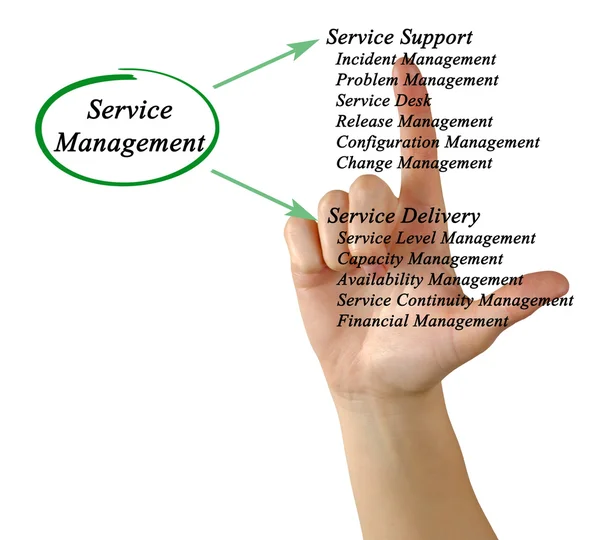 Diagramm des Service Management — Stockfoto