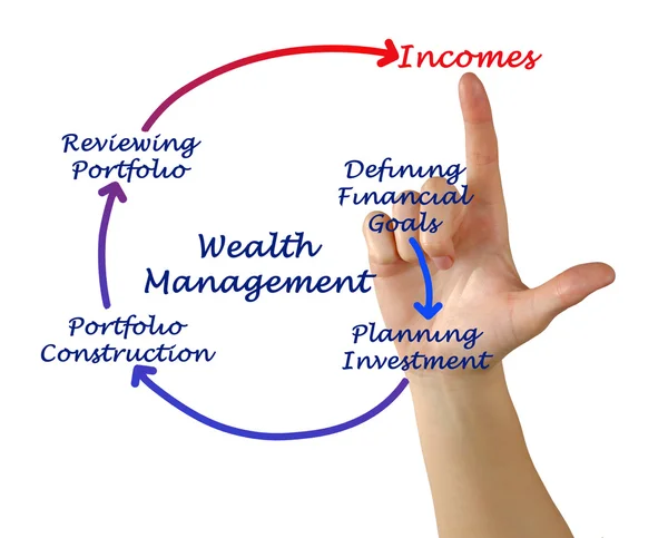 Diagrama de la gestión de la riqueza — Foto de Stock