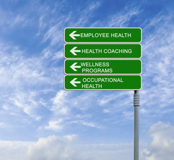 Road sign to employee health — Stock Photo, Image