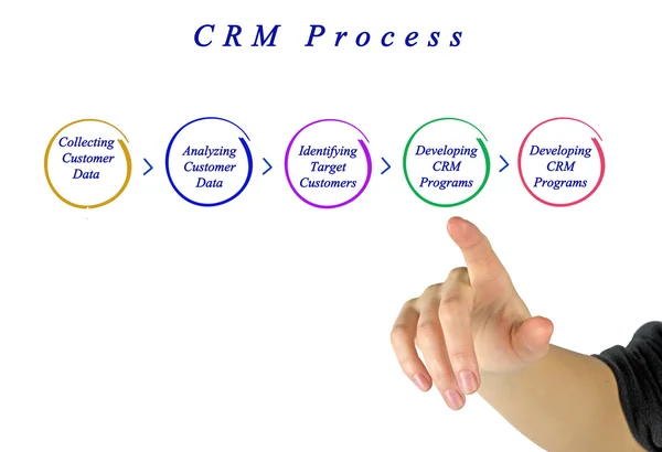 Schemat procesu Crm — Zdjęcie stockowe