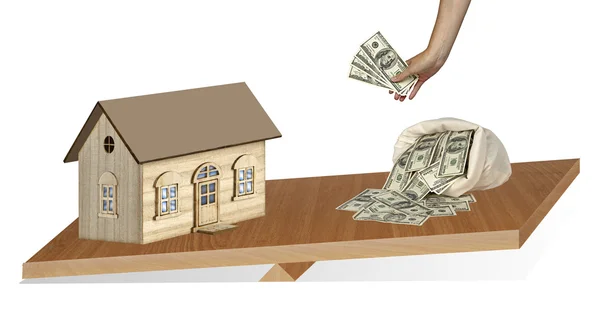 House és a pénz, az egyensúly — Stock Fotó