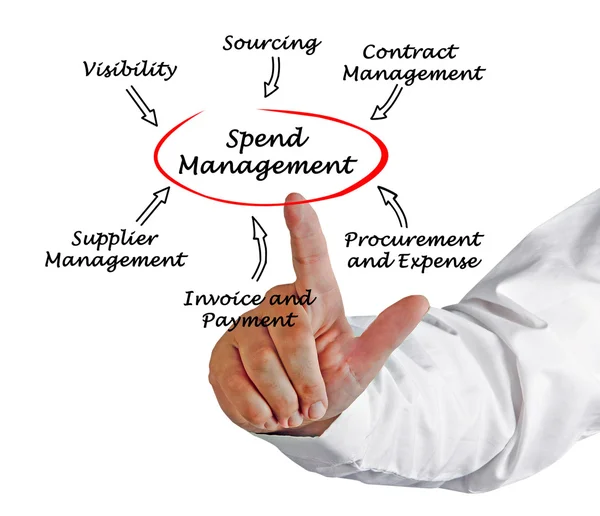 Diagram över spendera Management — Stockfoto
