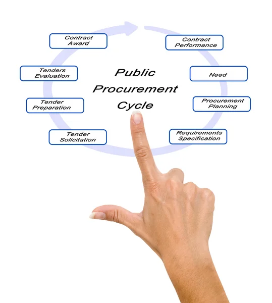 Diagram of Public Procurement Cycle — Stock Photo, Image