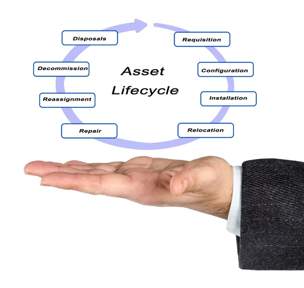 Diagram van Asset Lifecycle — Stockfoto