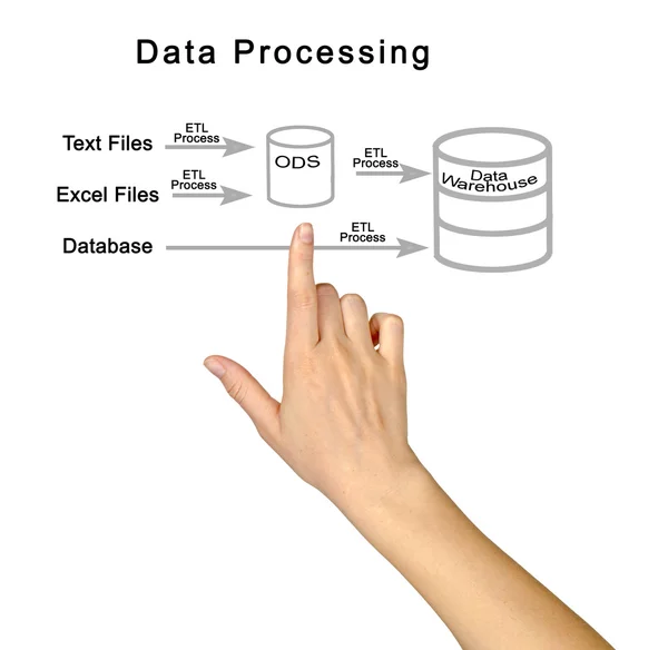 Diagram van gegevensverwerking — Stockfoto