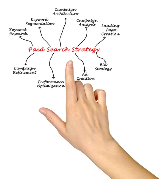 Diagrama de Estratégia de Pesquisa Pago — Fotografia de Stock