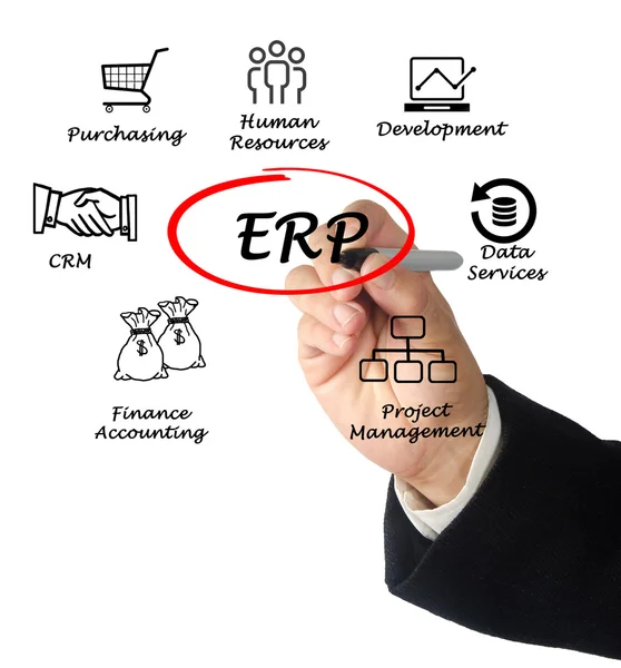 Diagrama de planificación de recursos empresariales — Foto de Stock