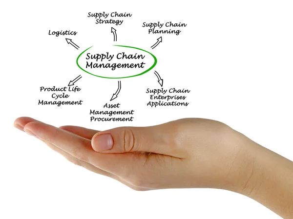 Diagram van Supply Chain Management — Stockfoto