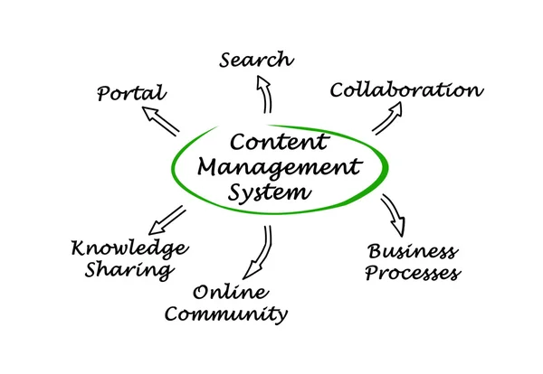 Diagrama del sistema de gestión de contenidos — Foto de Stock