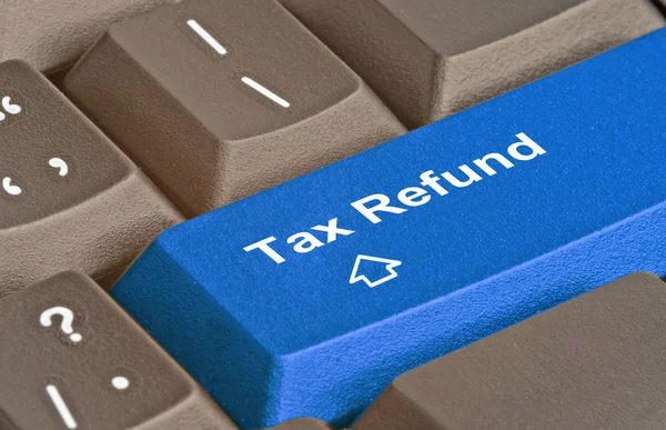 Keyboard with hot key for tax refund — Stock Photo, Image