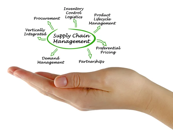 Diagram av Supply Chain Management — Stockfoto
