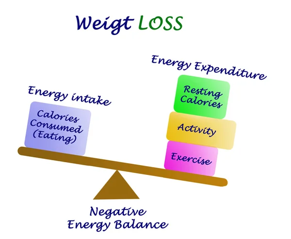 Equilibrio entre consumo de energía y gasto energético — Foto de Stock