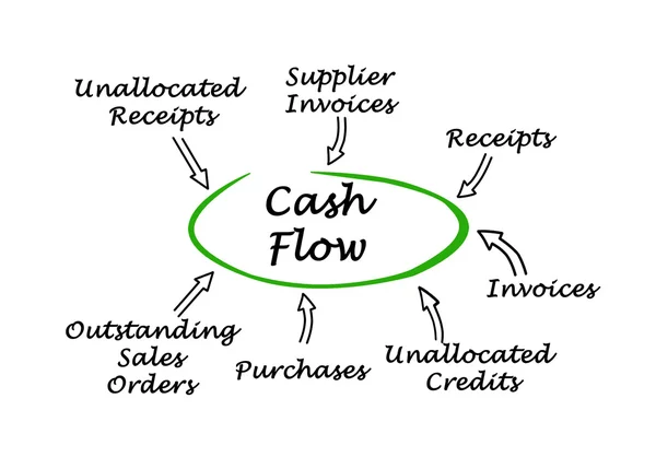 Diagrama del flujo de caja — Foto de Stock