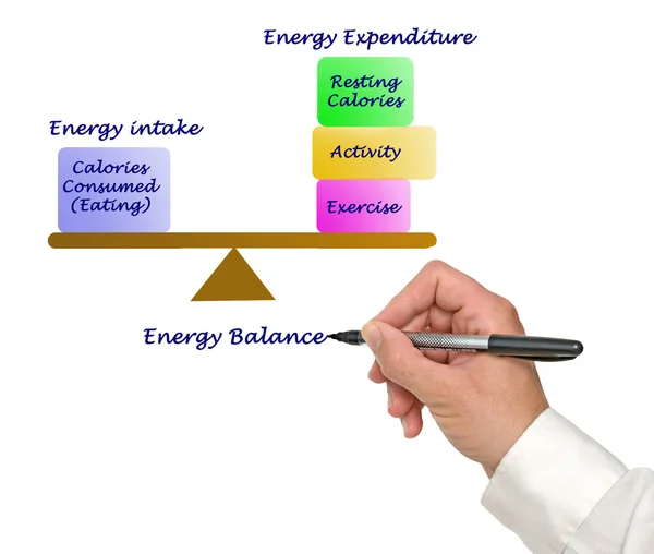 Balance between Energy intake and Energy expenditure — Stock Photo, Image